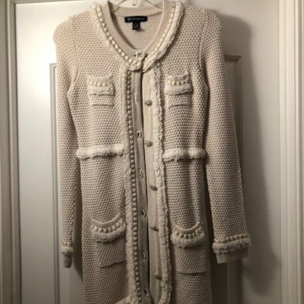 INC Long Tan Dressy Cardigan - Small